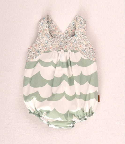 Ranita Unisex Cocote Ondas Verdes y Pechera Floral