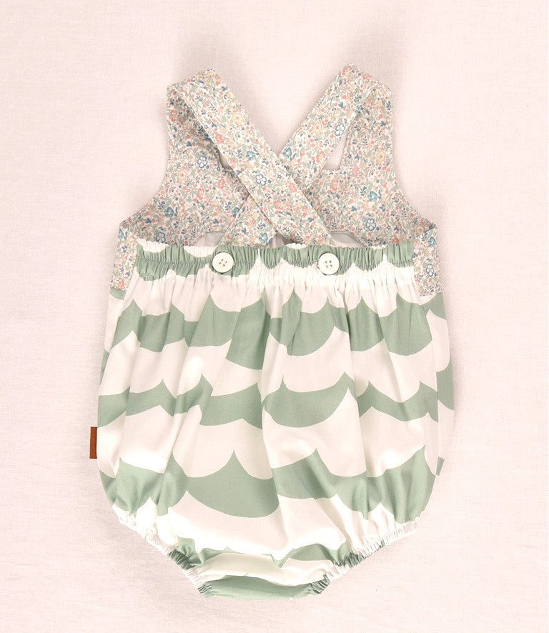 Ranita Unisex Cocote Ondas Verdes y Pechera Floral