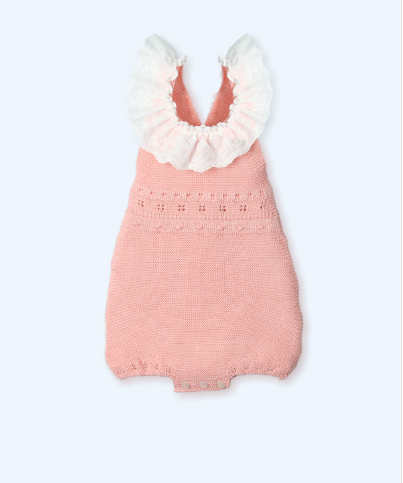 Pelele Bebé Punto y Encaje Mac Ilusión 0049 - Colección Papaya  Precio: 33,90 €